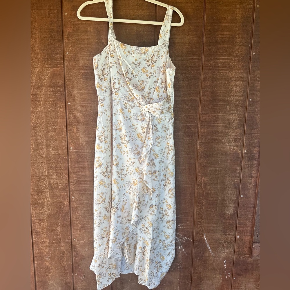 Skies are blue silky floral dress